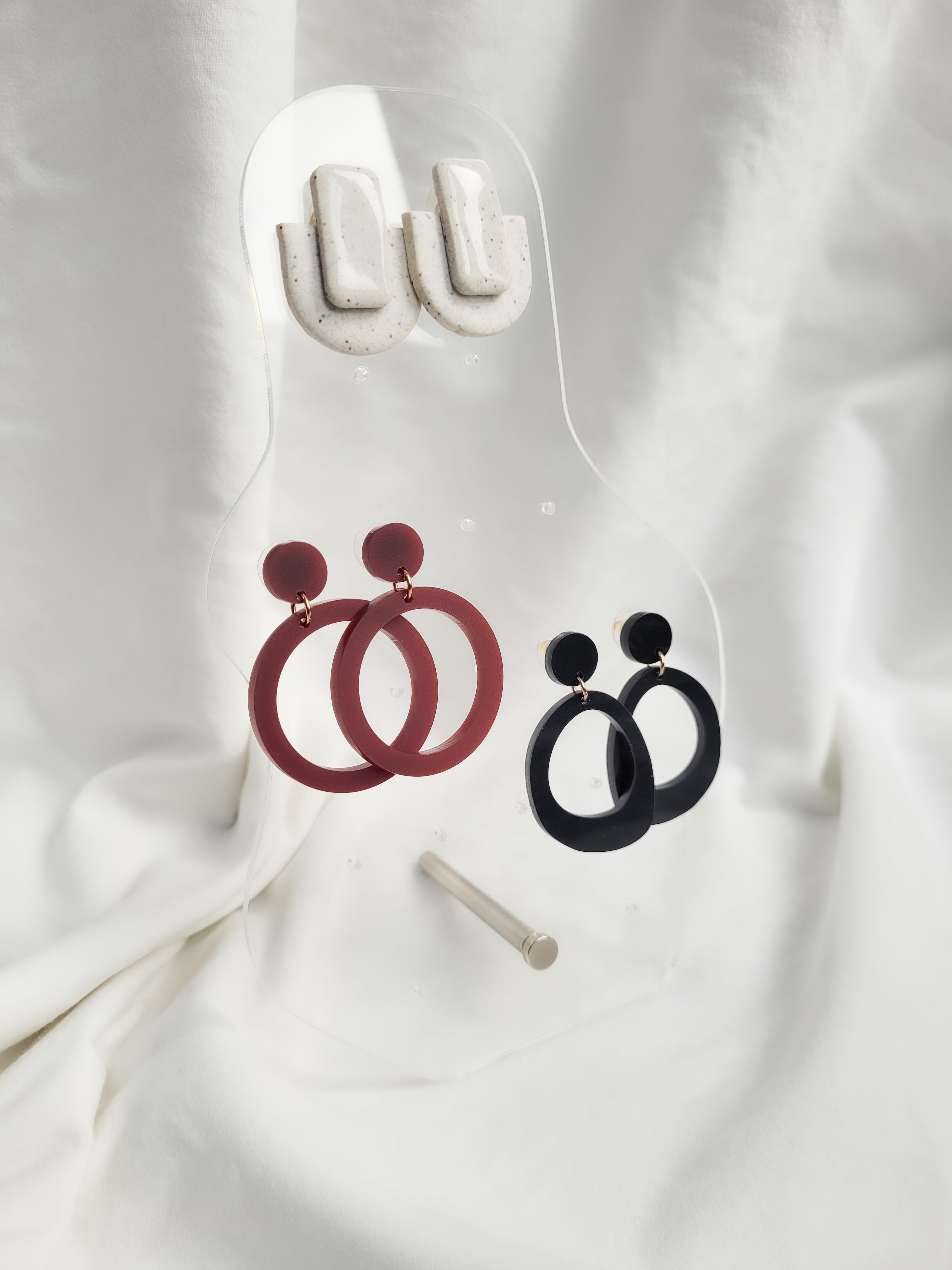 Oorbellen rek XS | Voor stekertjes | Organisch | Transparant