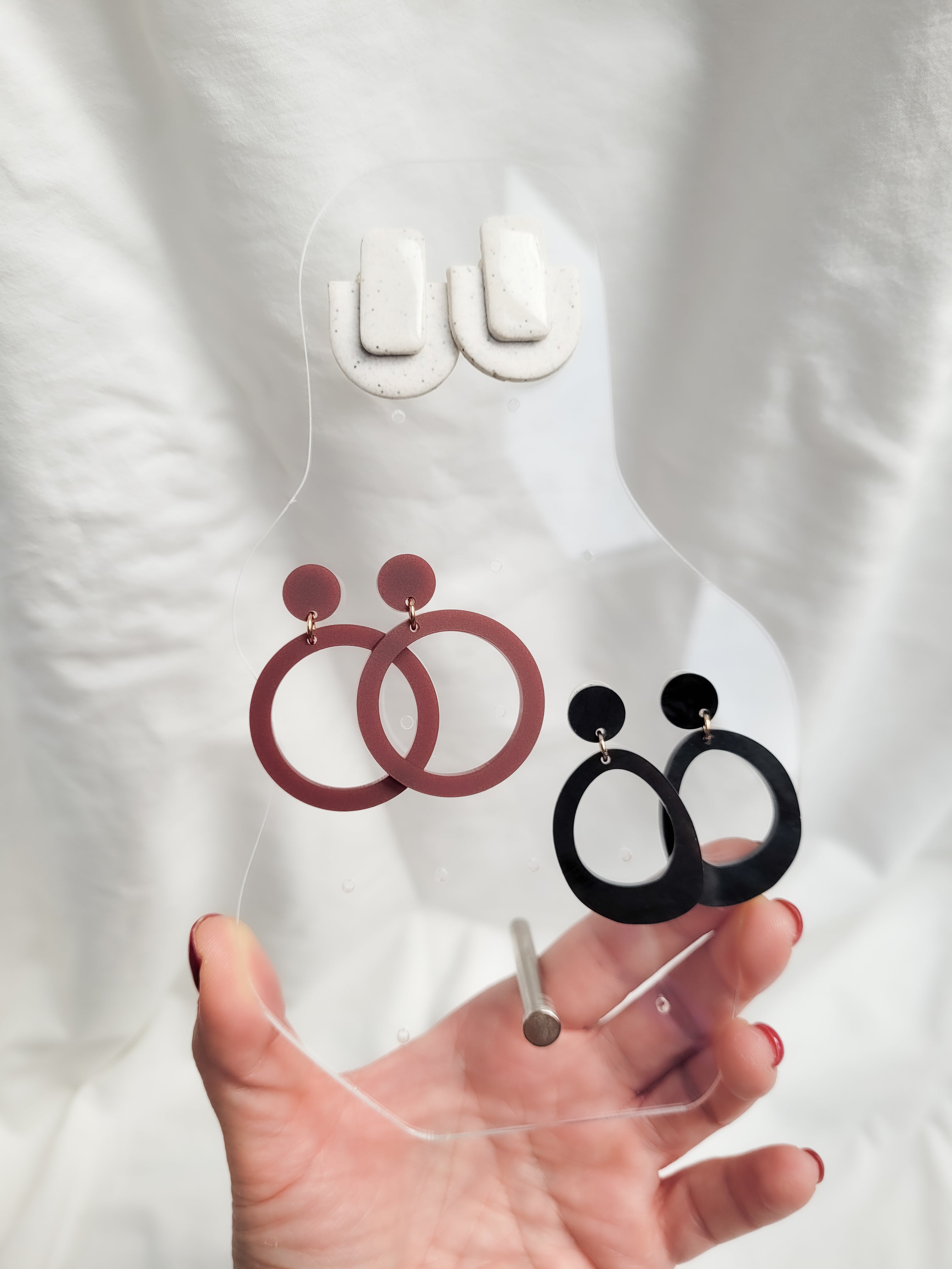 Oorbellen rek XS | Voor stekertjes | Organisch | Transparant