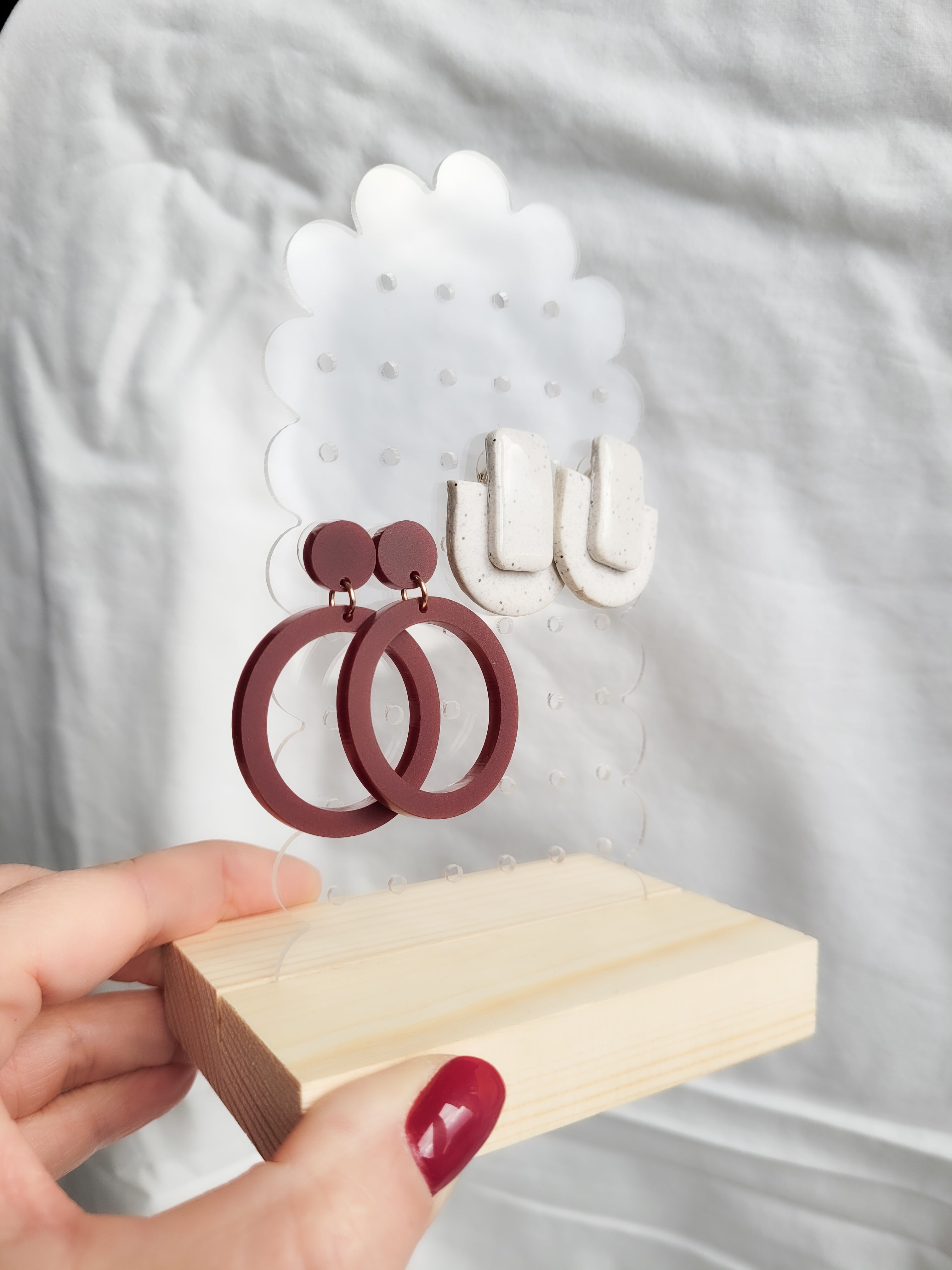 Oorbellen rek XS | Voor stekertjes | Transparant | Geschulpte rand