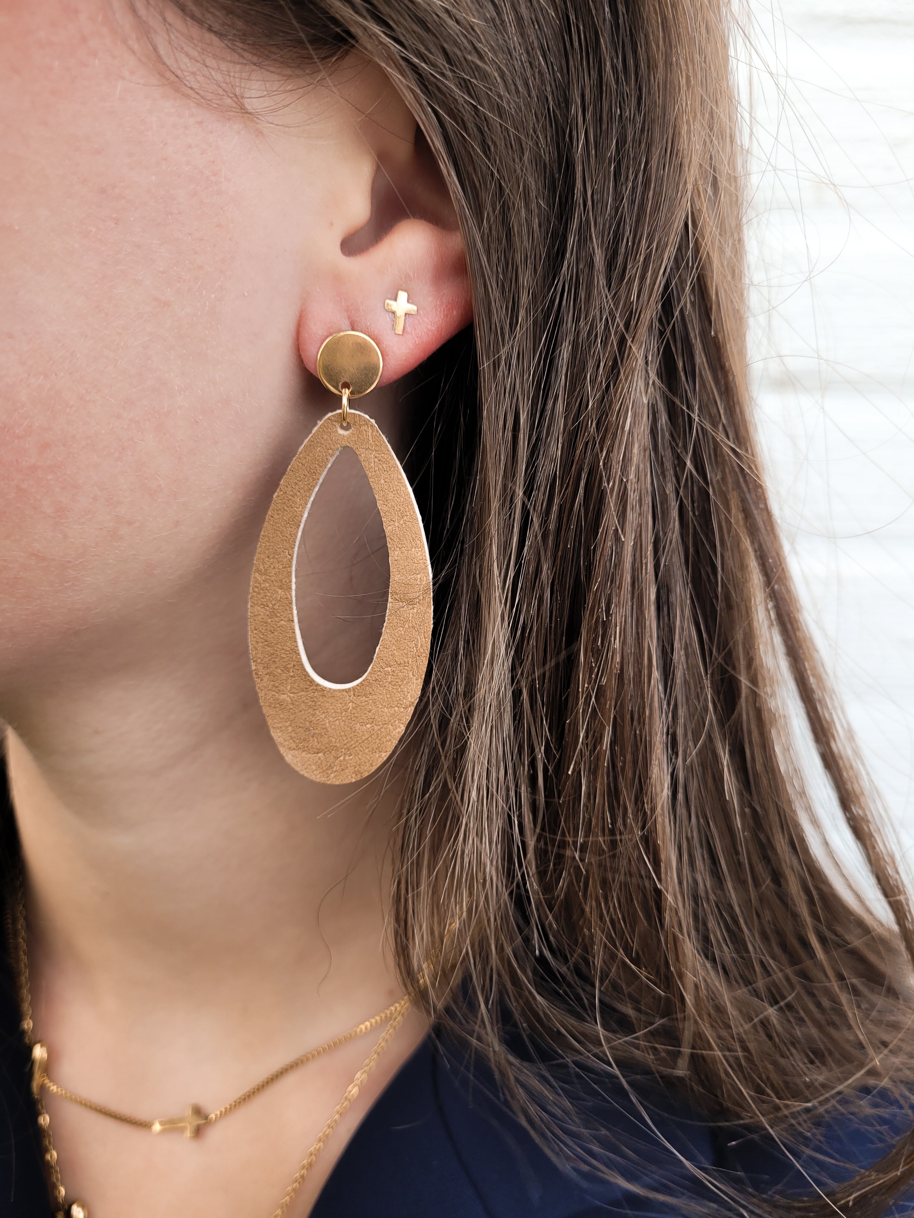 Leren oorbellen | Mirjam