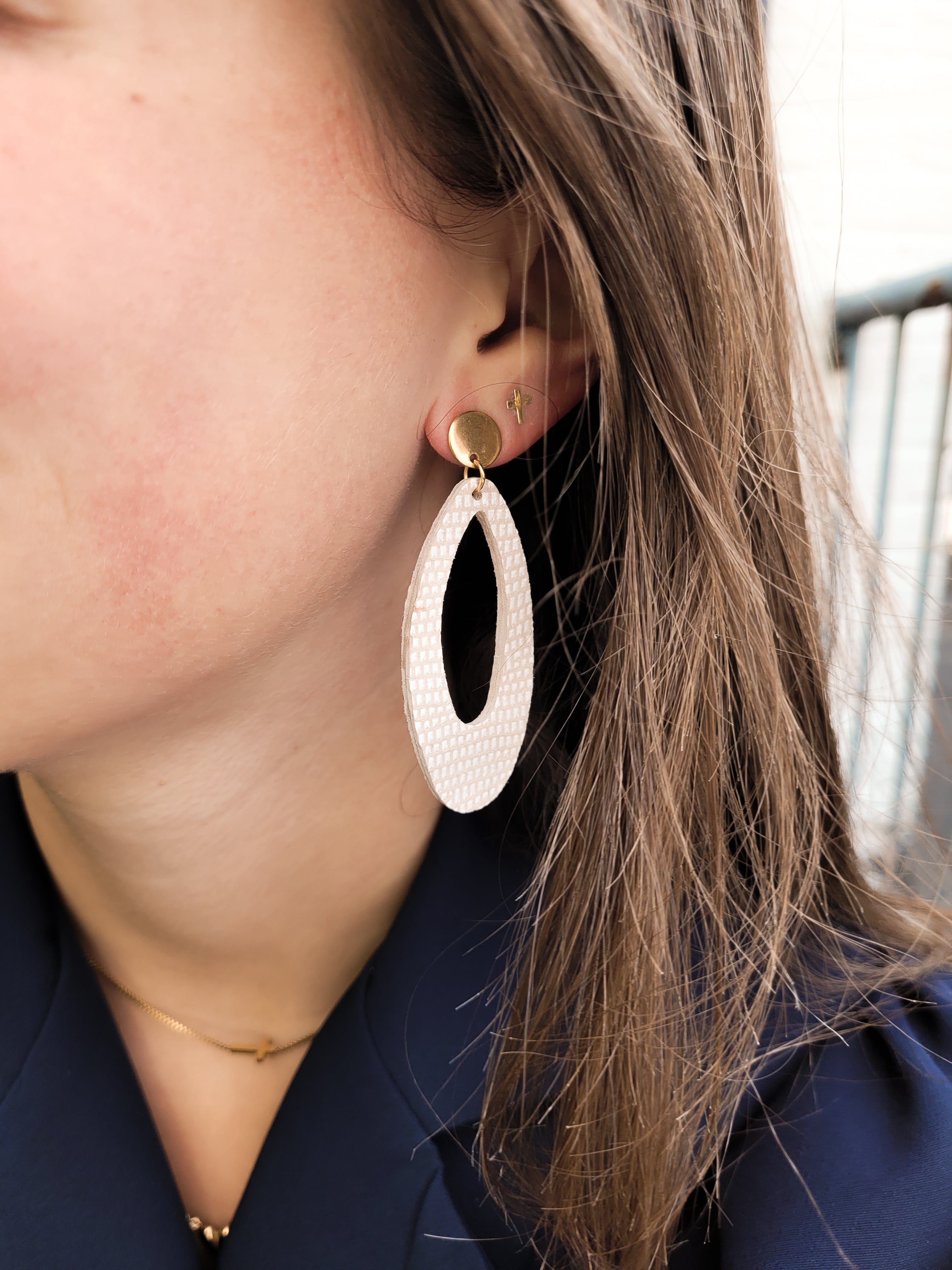 Leren oorbellen | Mirjam