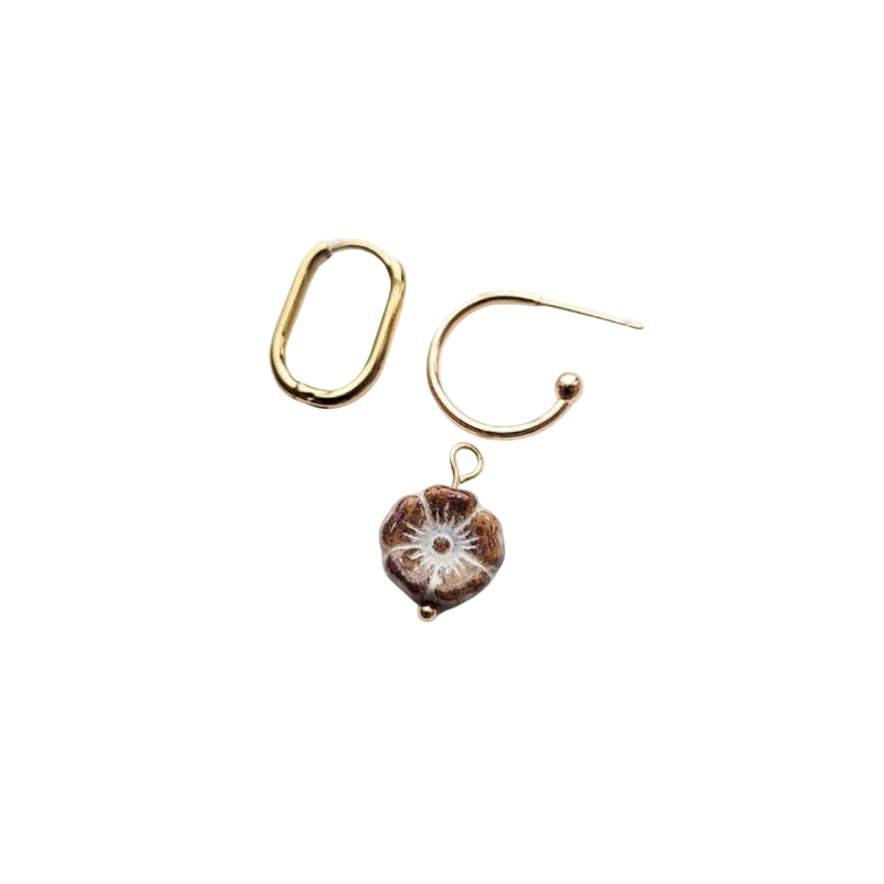 Losse bedels voor oorringen | goud of zilver | vintage bloem