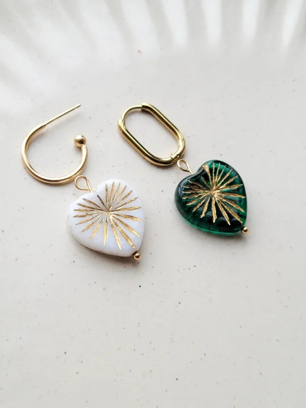 Losse bedels voor oorringen | goud en zilver | stralend hartje