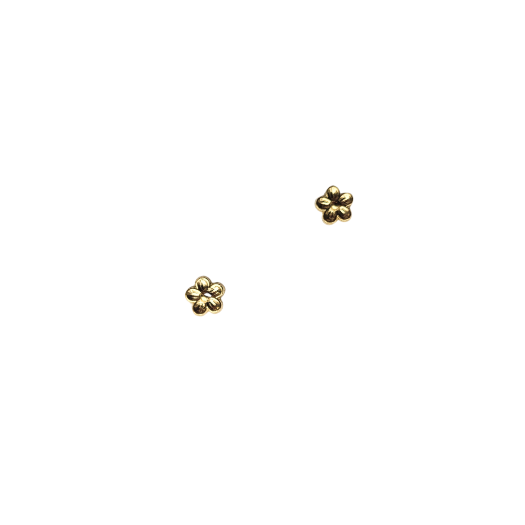 Kleine oorstekers tweede gaatje bloem – goud stainless steel