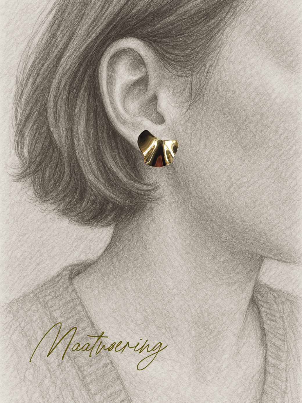 Lichte statement oorstekers – croissant vorm goud (niet in zilver)