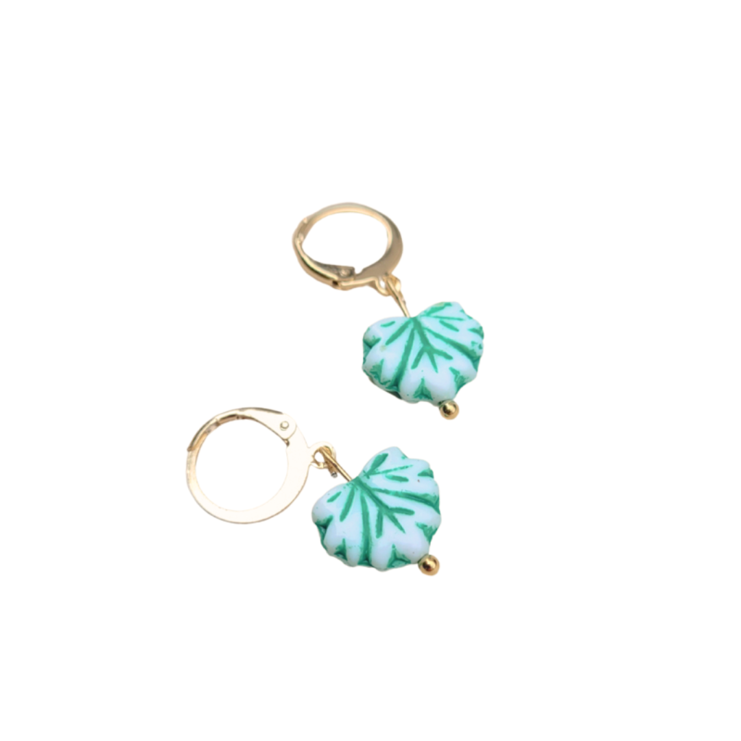 Oorringen huggie | goud en zilver | Leaf