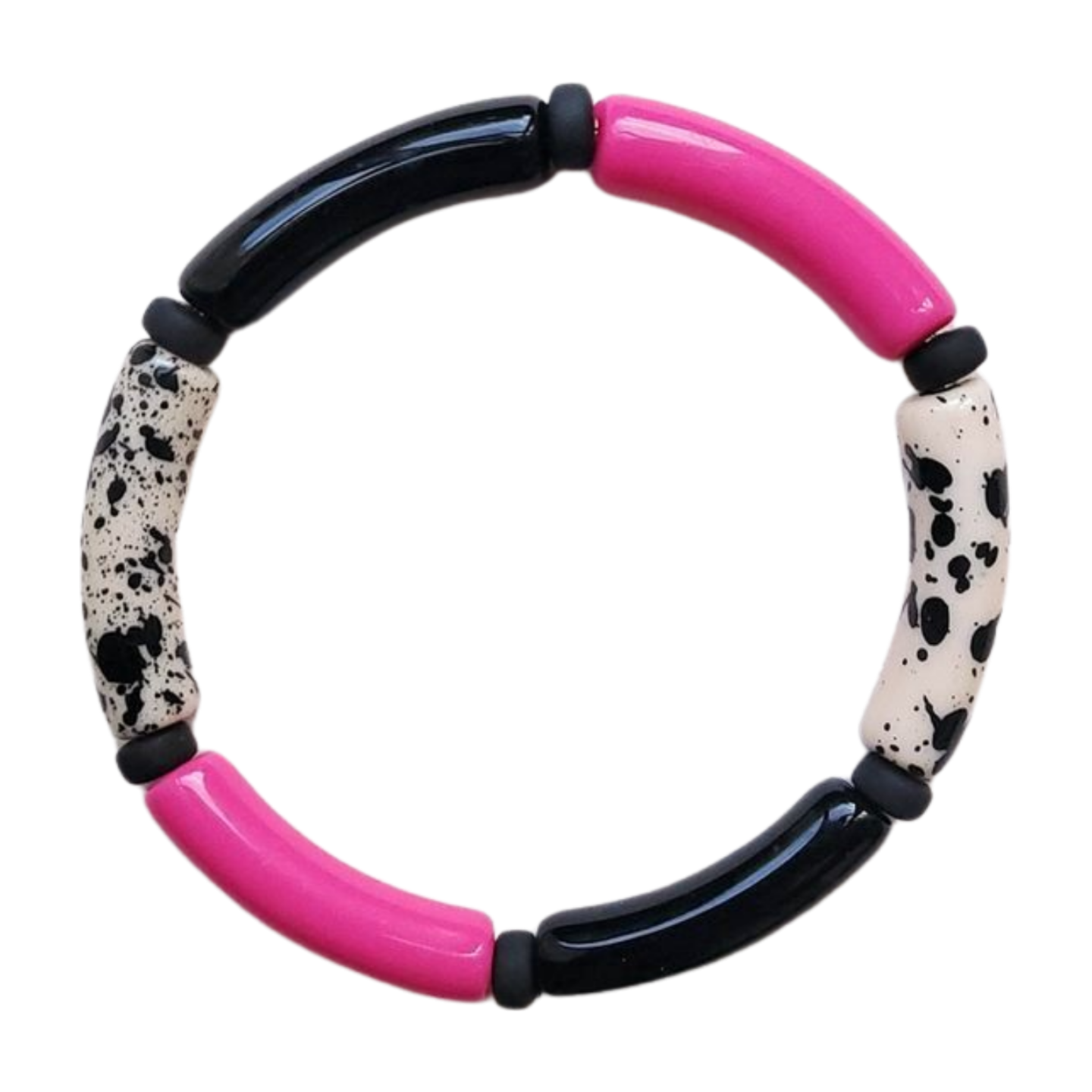 Tube armband | Fuchsia-Zwart