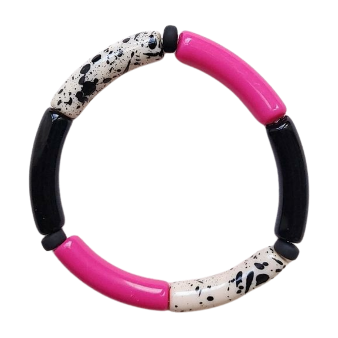 Tube armband | Fuchsia-Zwart