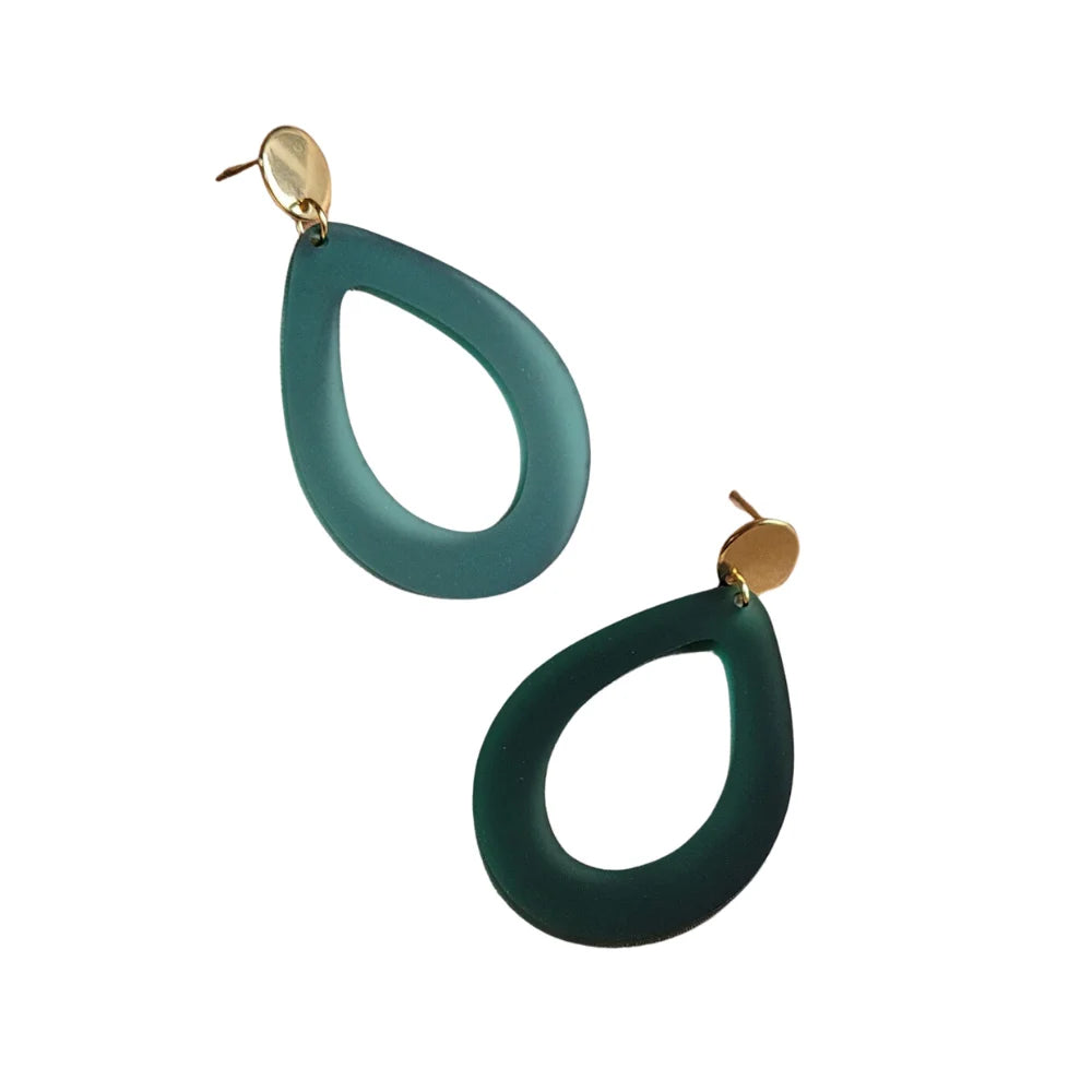 Druppel oorbellen in petrol - lichte statement oorbellen