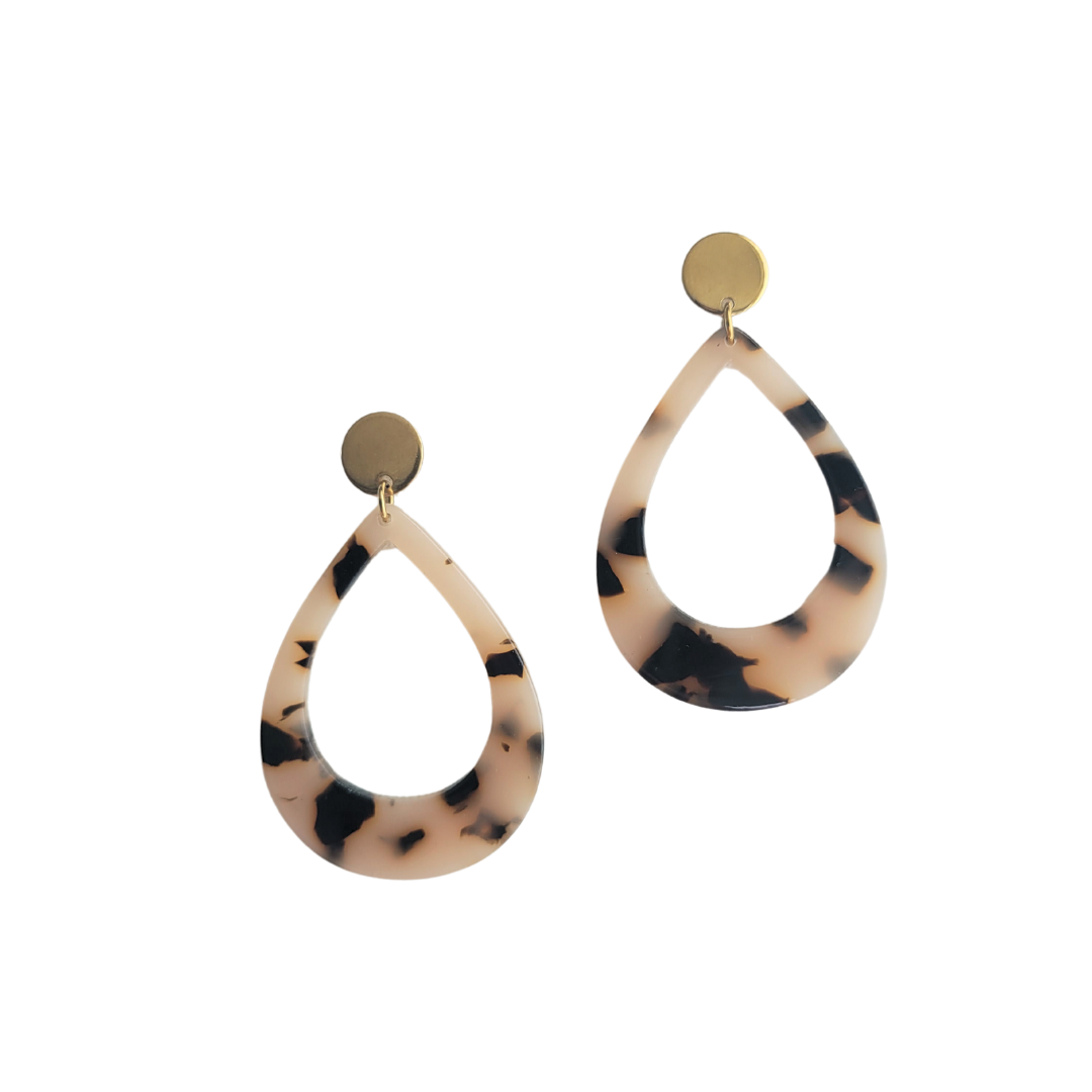 Druppel statement oorbellen | Floortje TORTOISE