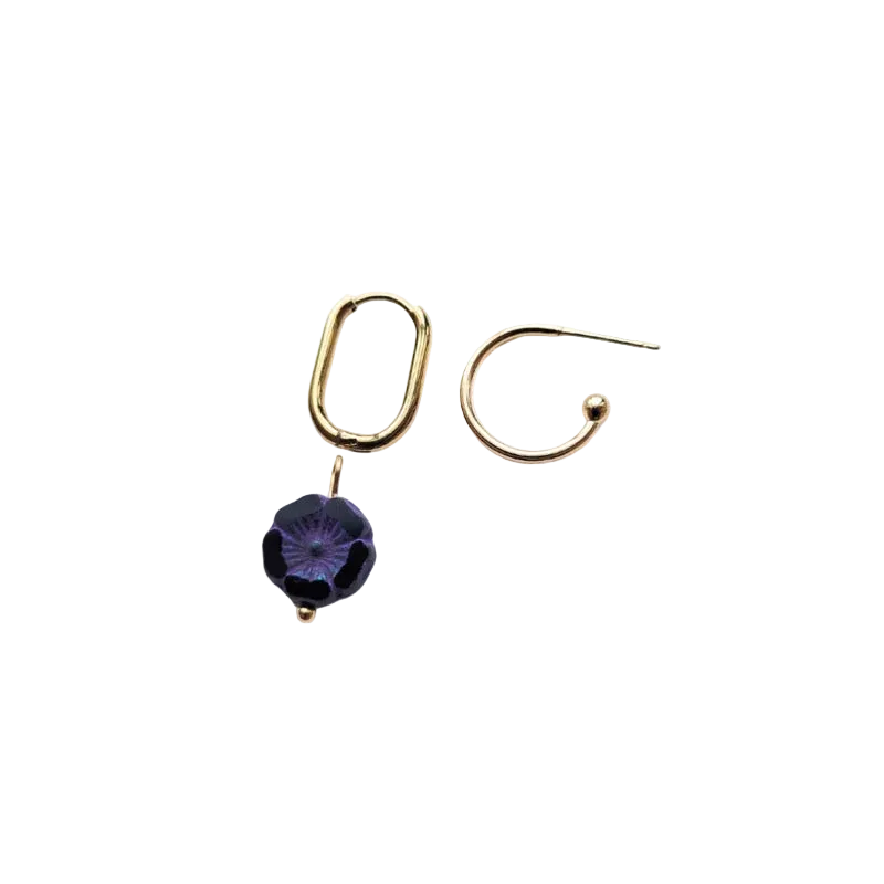 Losse bedels voor oorringen | goud of zilver | vintage bloem