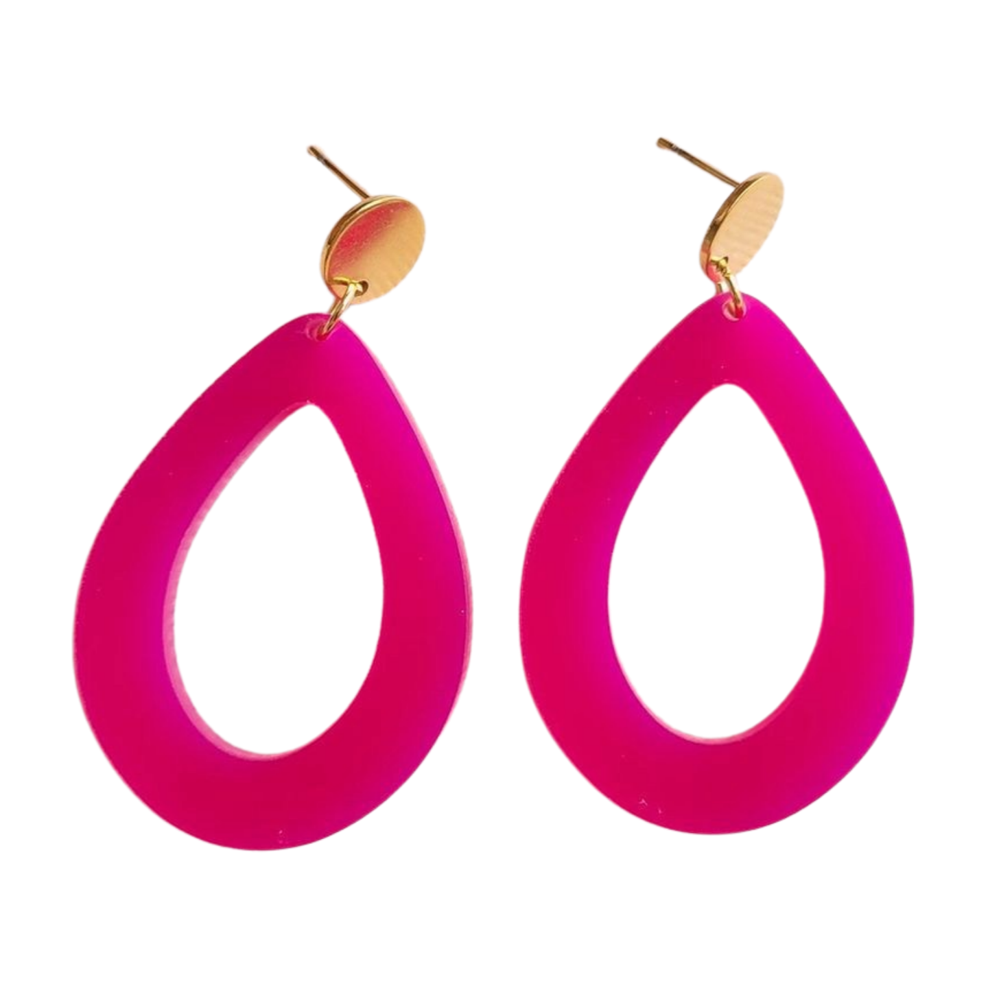 Unieke glanzende statement oorbellen fuchsia – grote, superlichte handgemaakte oorhangers met een subtiele shine voor een stijlvolle look.