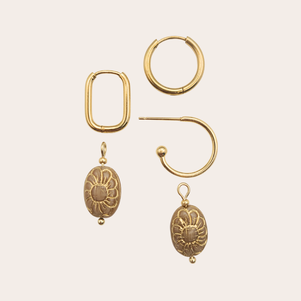 Losse bedels voor oorringen | goud of zilver | vintage look bedel