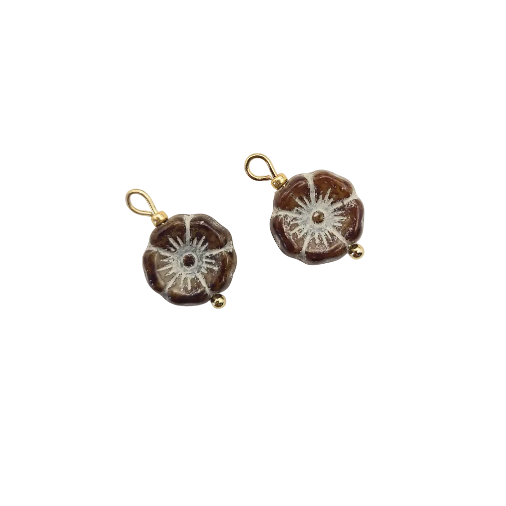 Losse bedels voor oorringen | goud of zilver | vintage bloem