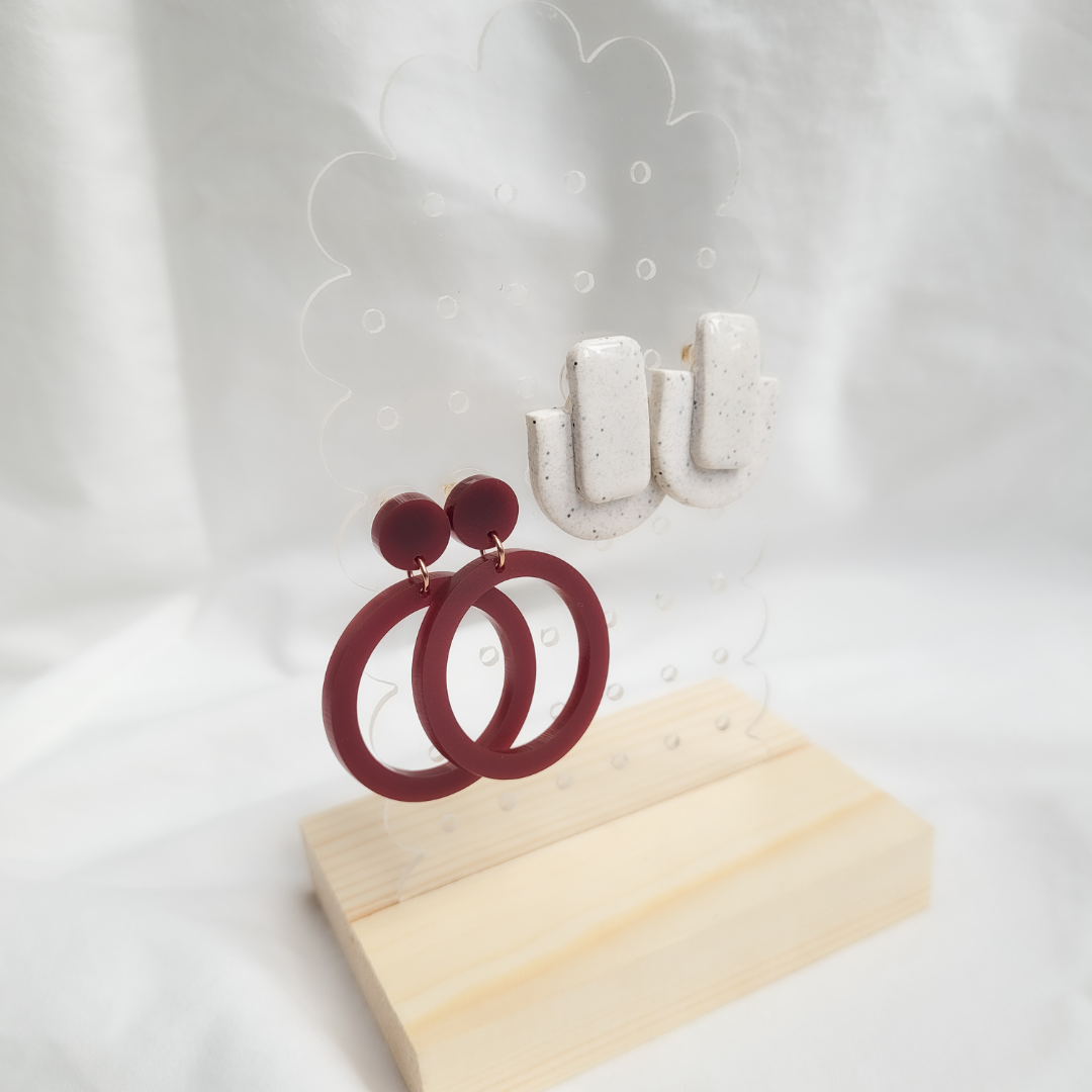 Oorbellen rek XS | Voor stekertjes | Transparant | Geschulpte rand