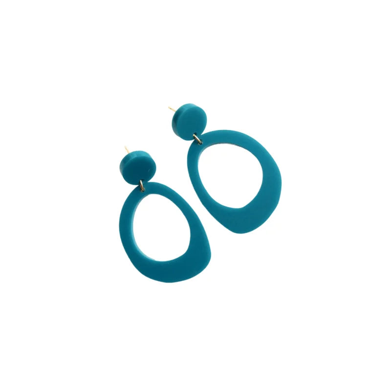 petrol statement oorbellen arwen, mat, lichtgewicht, uniek en handgemaakt voor dames