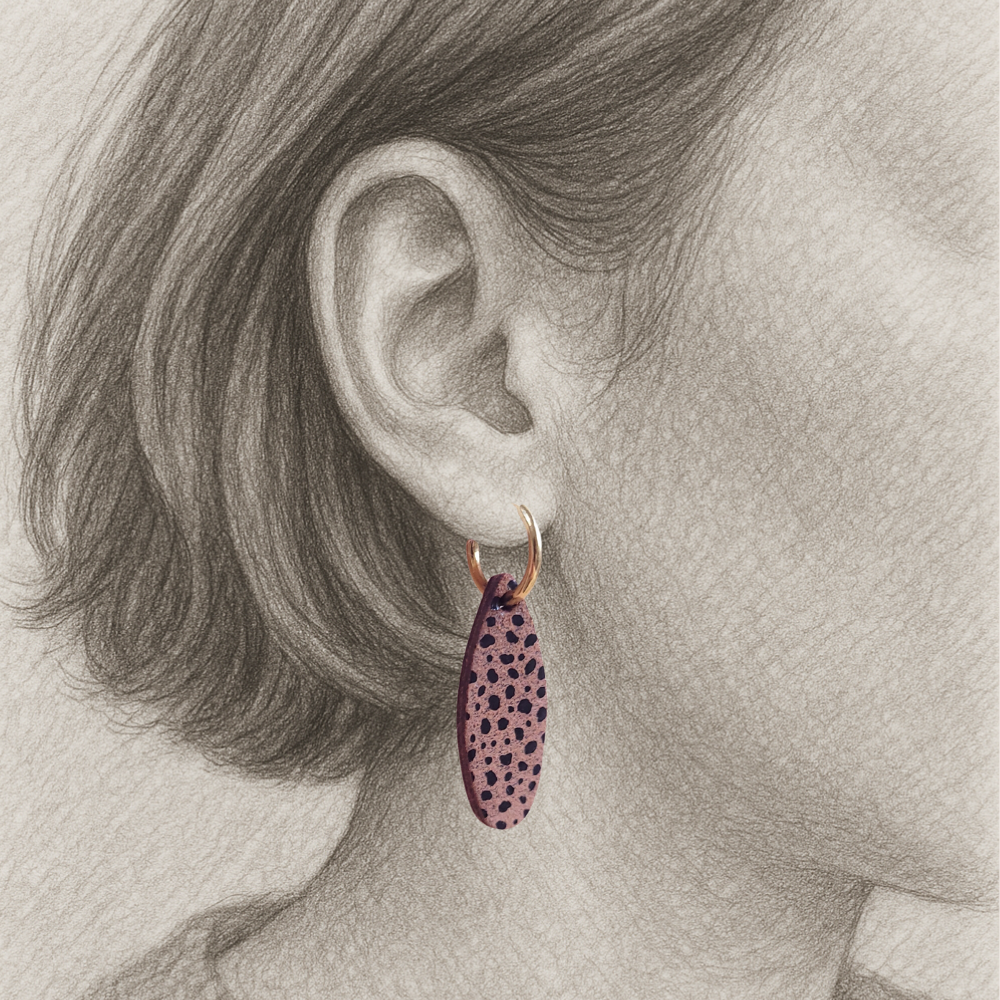 Leren smalle druppelvorm bedels – dubbelzijdige restleer bedels passend op basic oorbellen