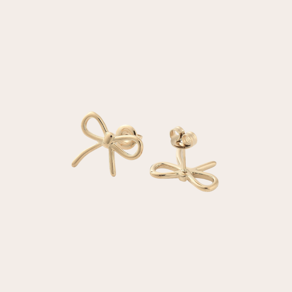 Kleine oorstekers strikje goud
