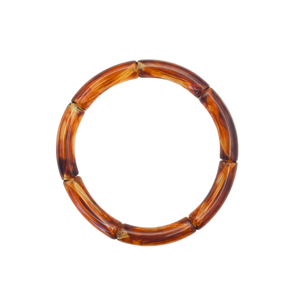 Tube armband | bruin marble