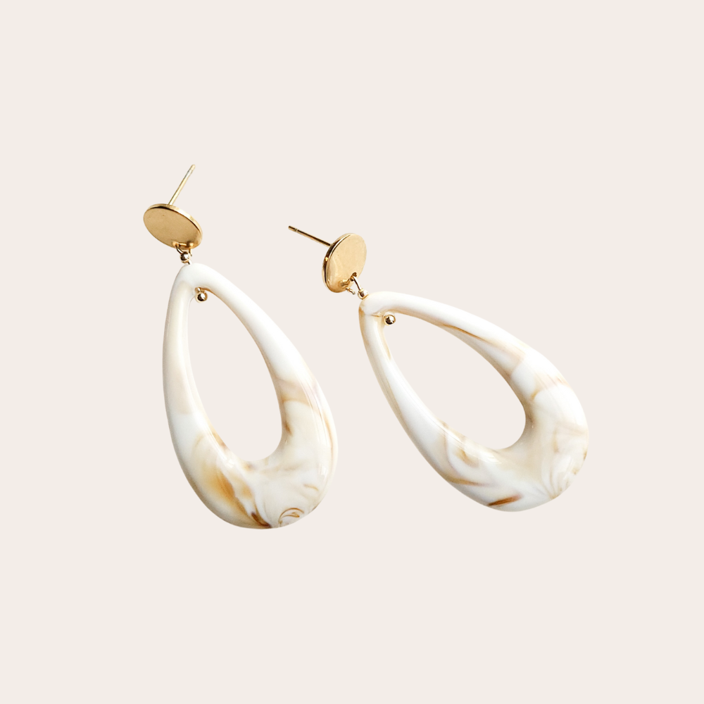 Druppel statement oorbellen | Floortje MARBLE