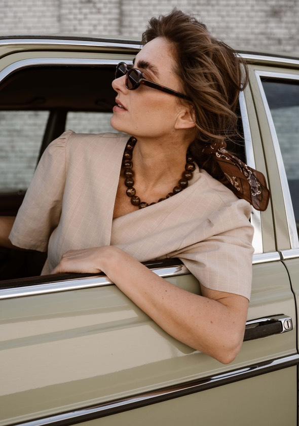 statement ketting met grote kralen, uniek en hangemaakt