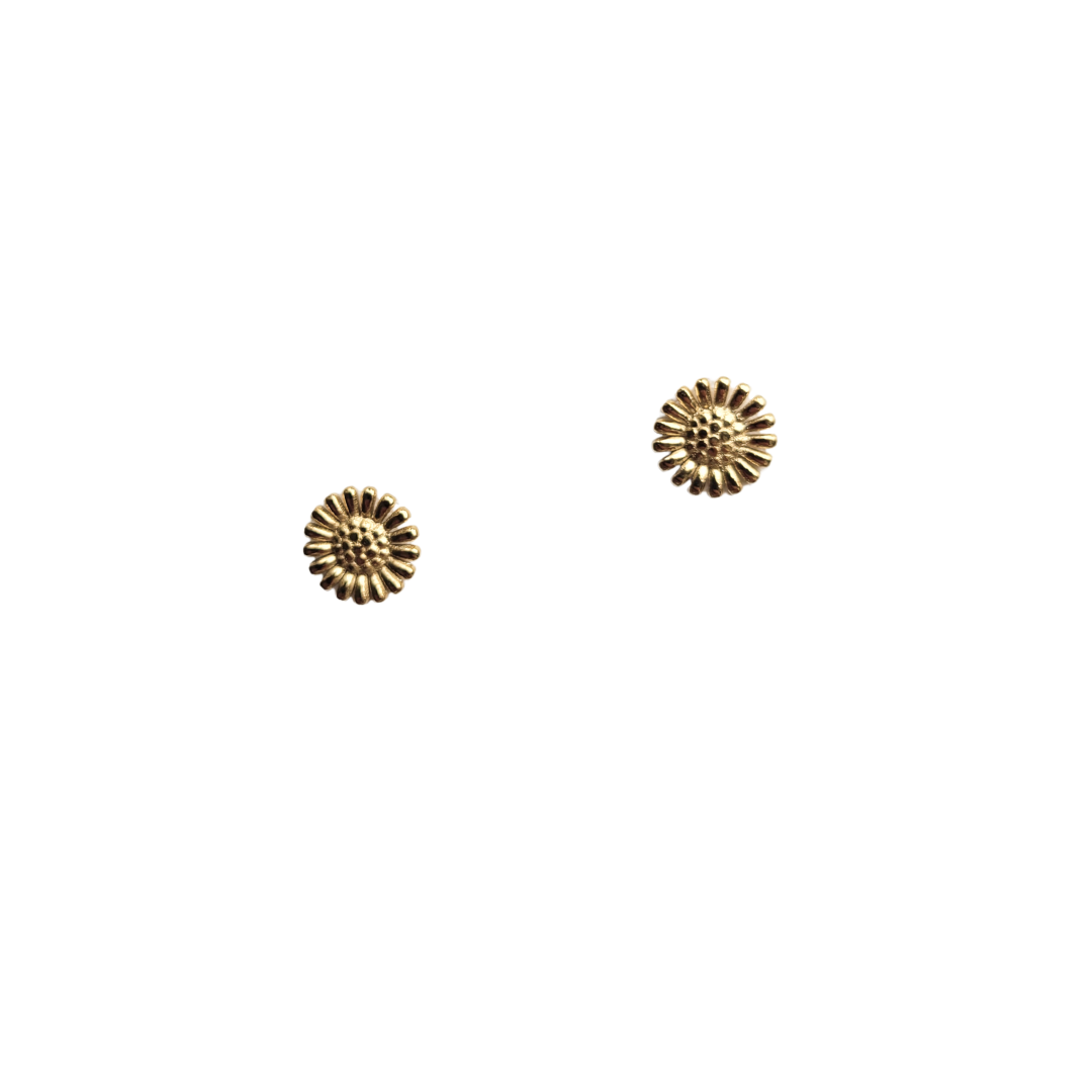 Kleine oorstekers tweede gaatje madeliefje – goud stainless steel