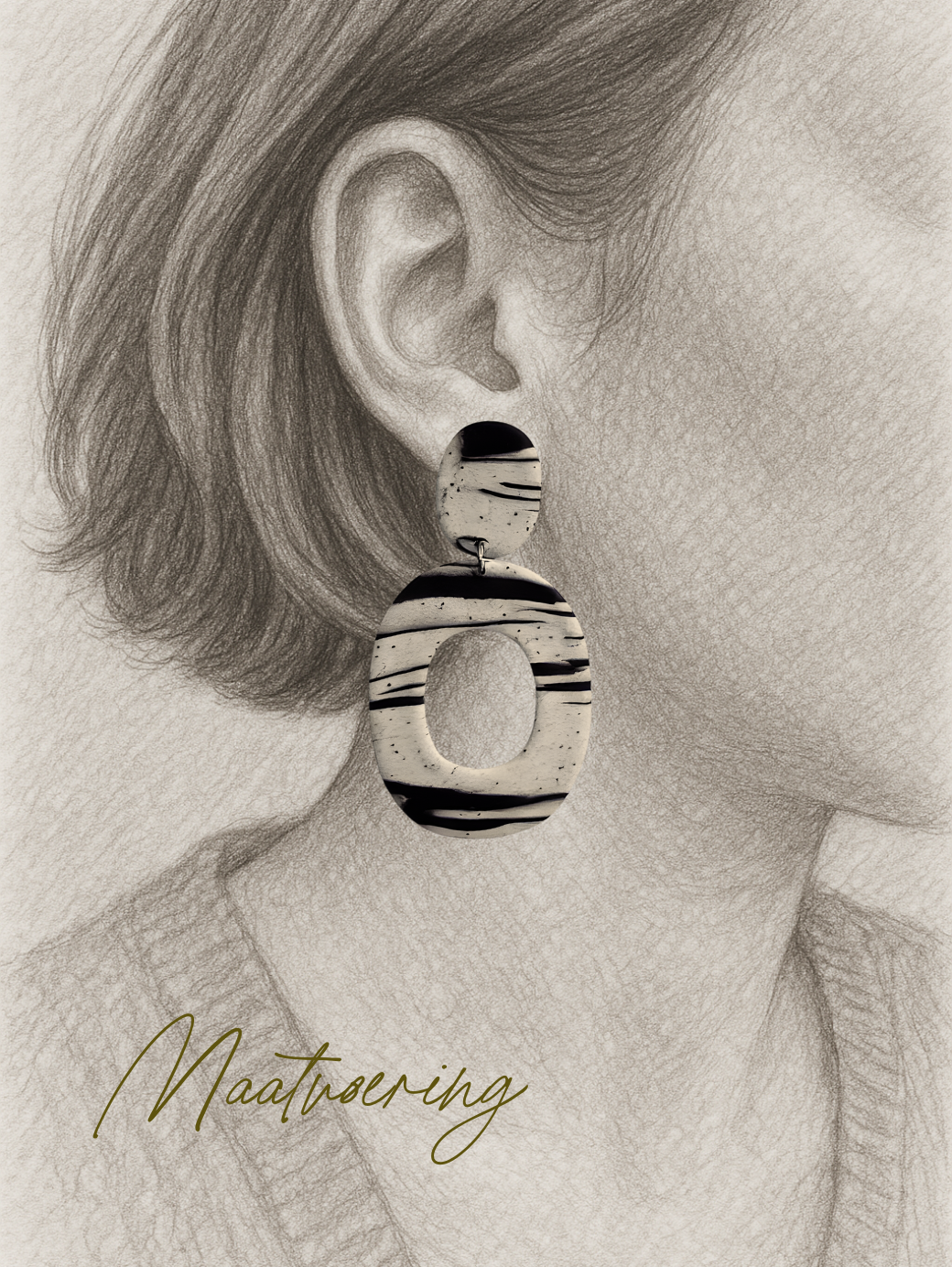 Limited Rubies – Zebra ovaal unieke statement oorbellen