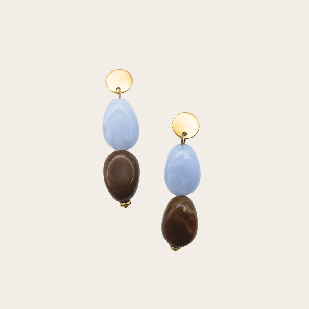 Statement oorbellen | kralen | Olivia marble