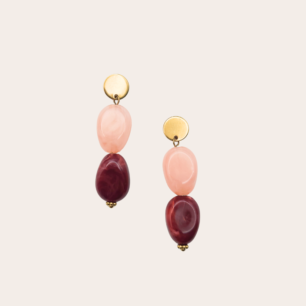 Statement oorbellen | kralen | Olivia marble