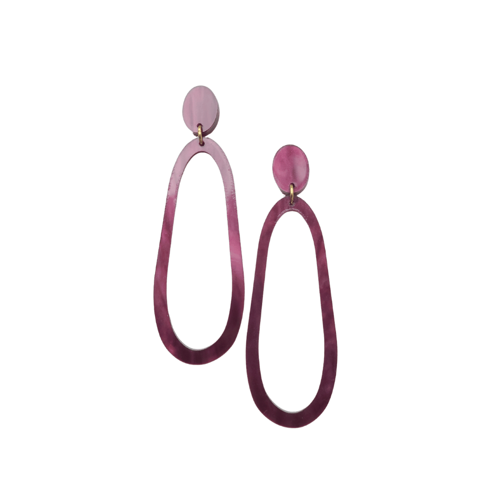Elegante aubergine statement oorbellen Floortje van More Than Rubies