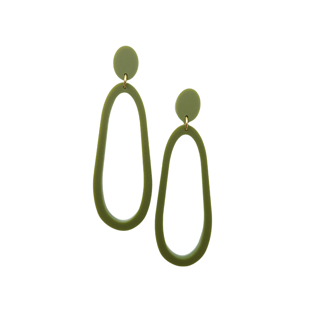 Elegante mosgroene statement oorbellen Floortje van More Than Rubies