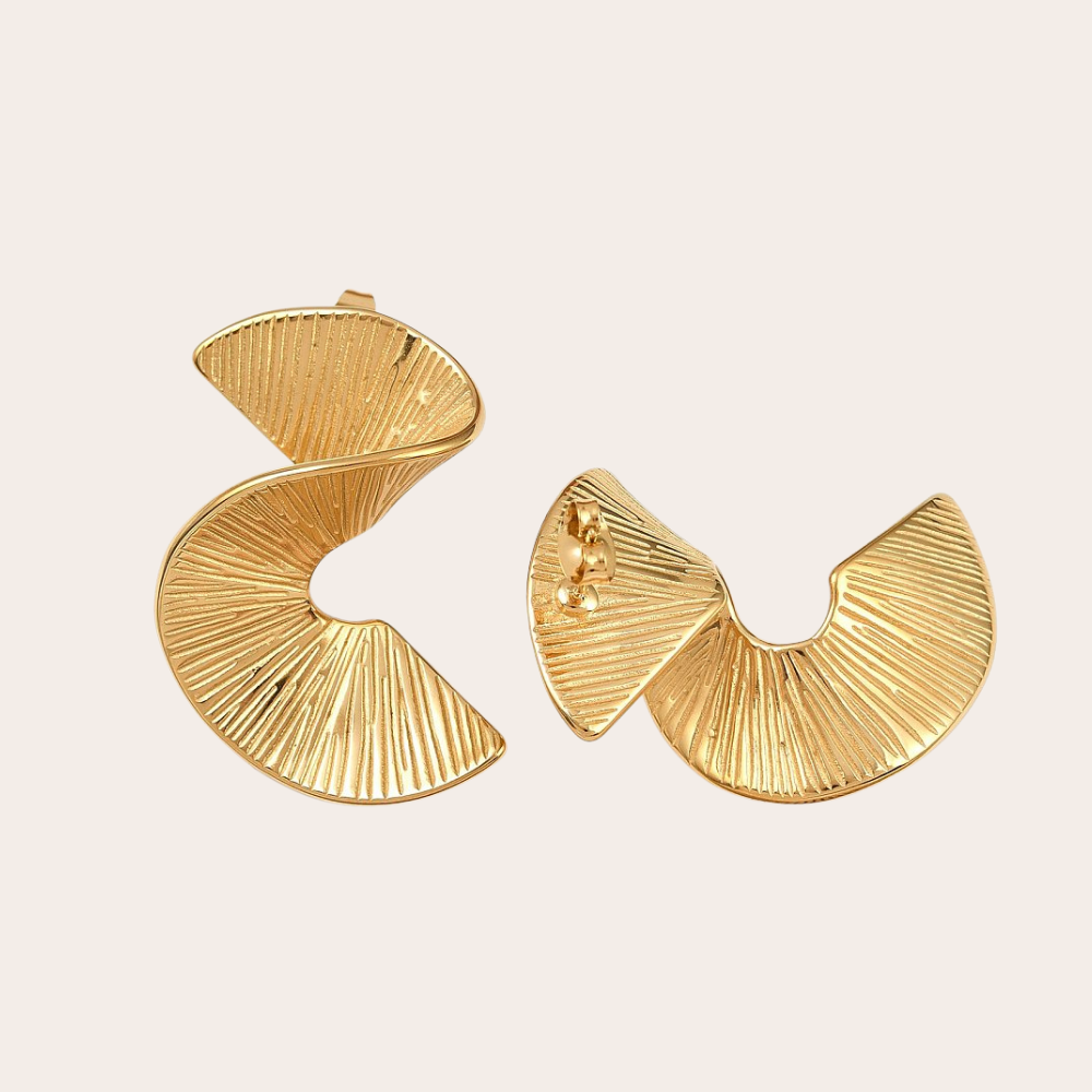 Gouden oorbellen statement S-vorm