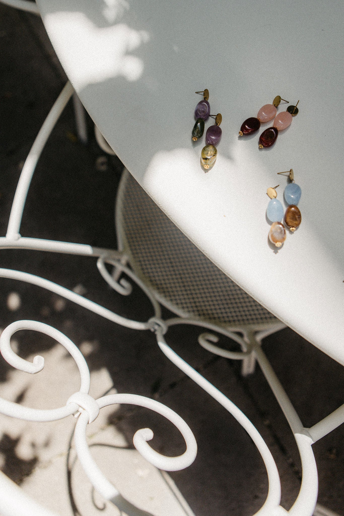 Statement oorbellen | kralen | Olivia marble