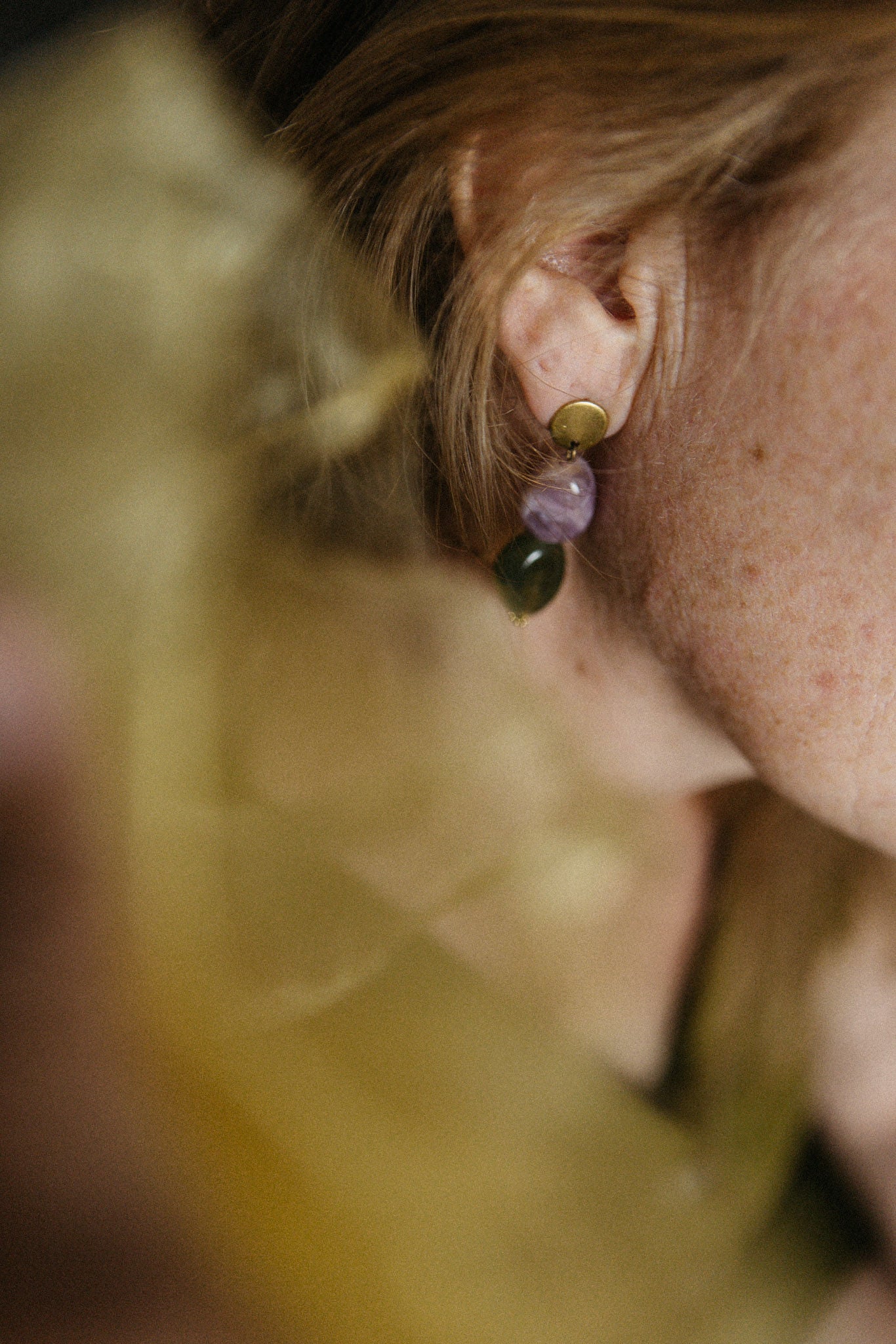 Statement oorbellen | kralen | Olivia marble