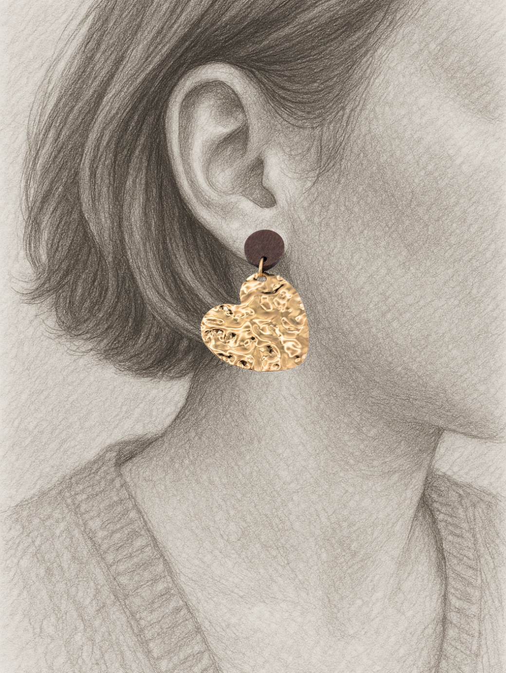 Hartje oorbellen – goud (niet in zilver)