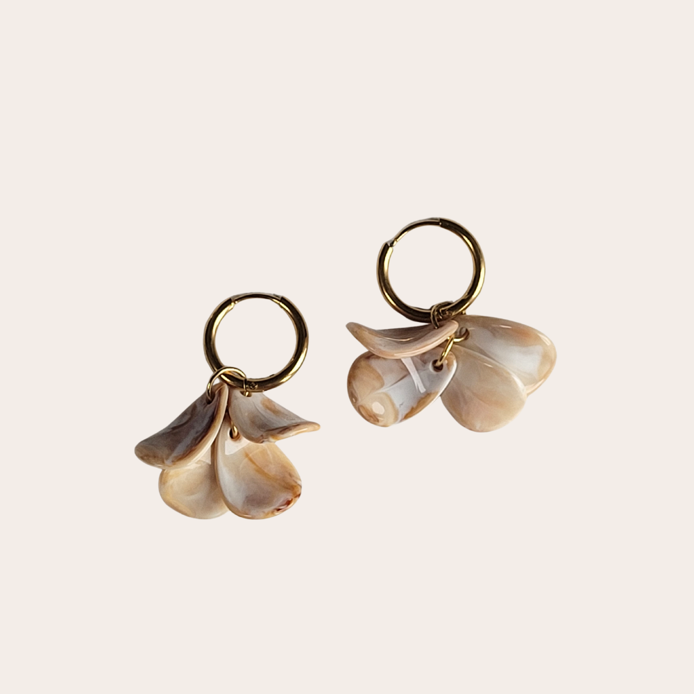 Oorringen Autumn Leaves BEIGE | alleen in goud!