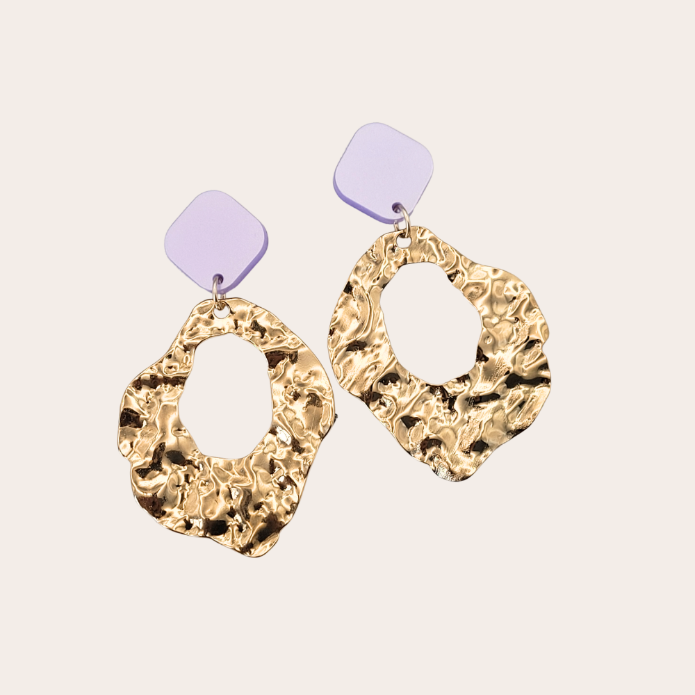 Organische oorbellen goud (niet in zilver)