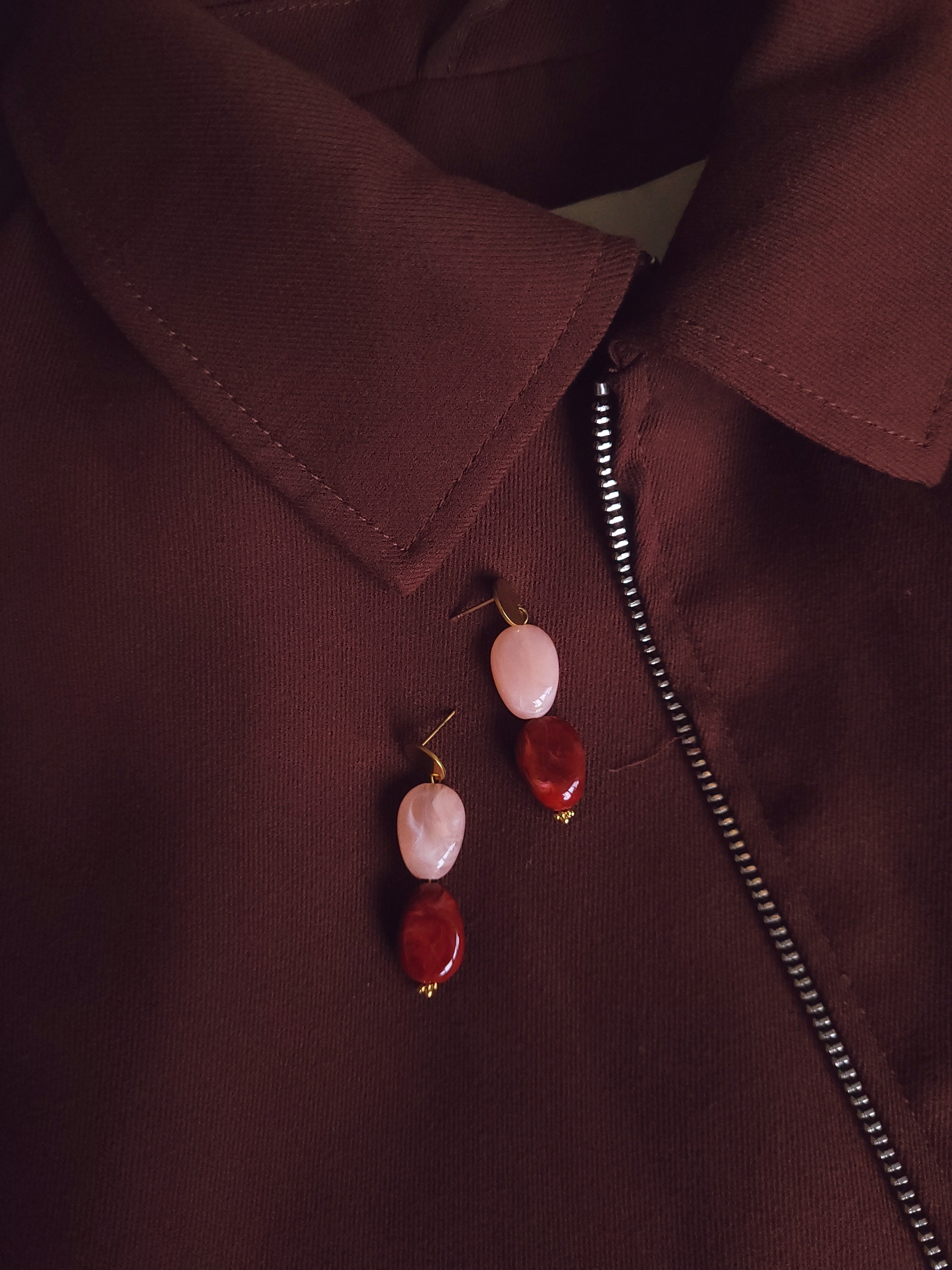 Statement oorbellen | kralen | Olivia marble